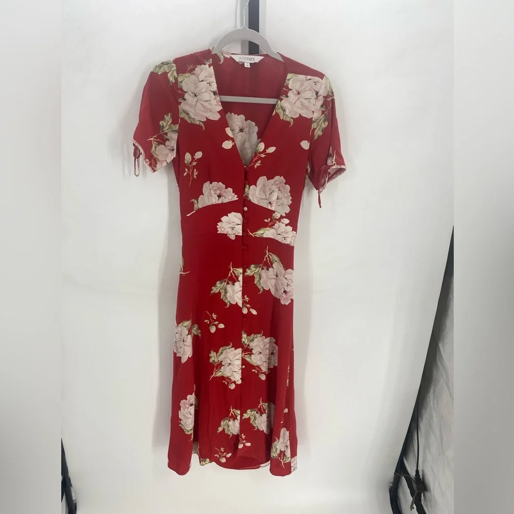 Intermix Lanoorya Silk Floral Dress Sz 4 - Picture 6 of 8